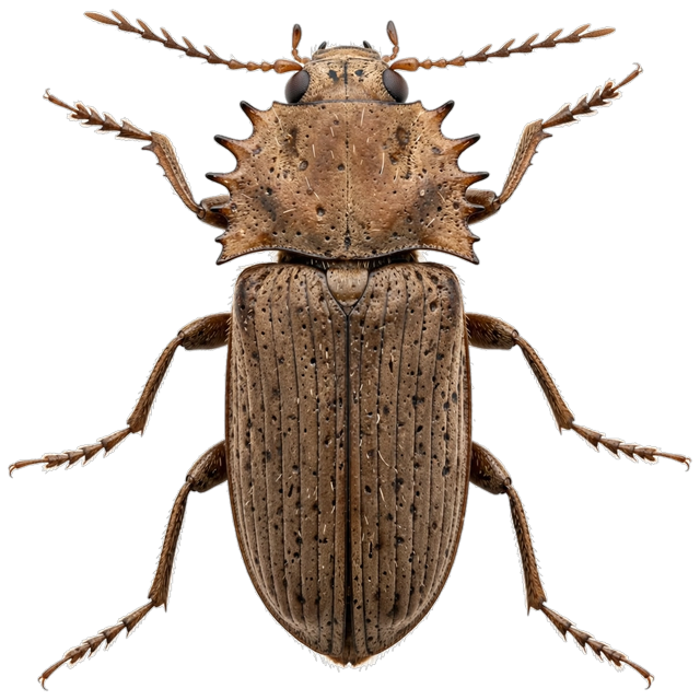 Sawtoothed grain beetle (Oryzaephilus surinamensis)